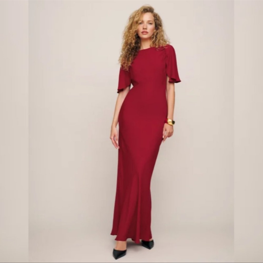 Nwot Reformation Lassie Dress In Sangria Red